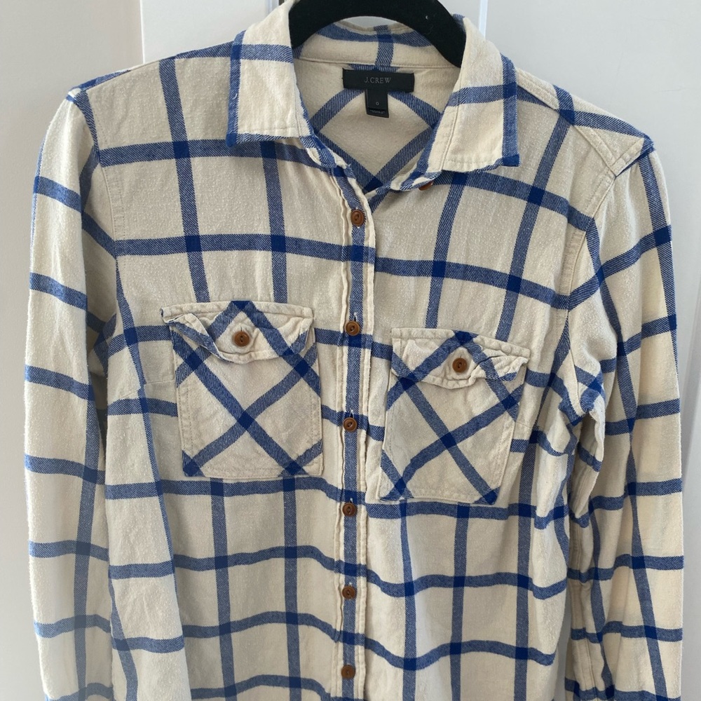 J.Crew Flannel top, size 0, GUC